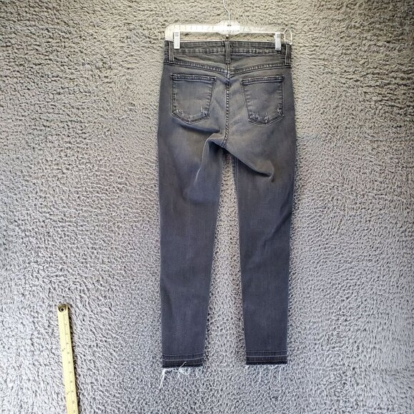 Just Black Jeans Womens Size 27 Gray Skinny Frayed Hem Stretch Denim - Picture 11 of 12